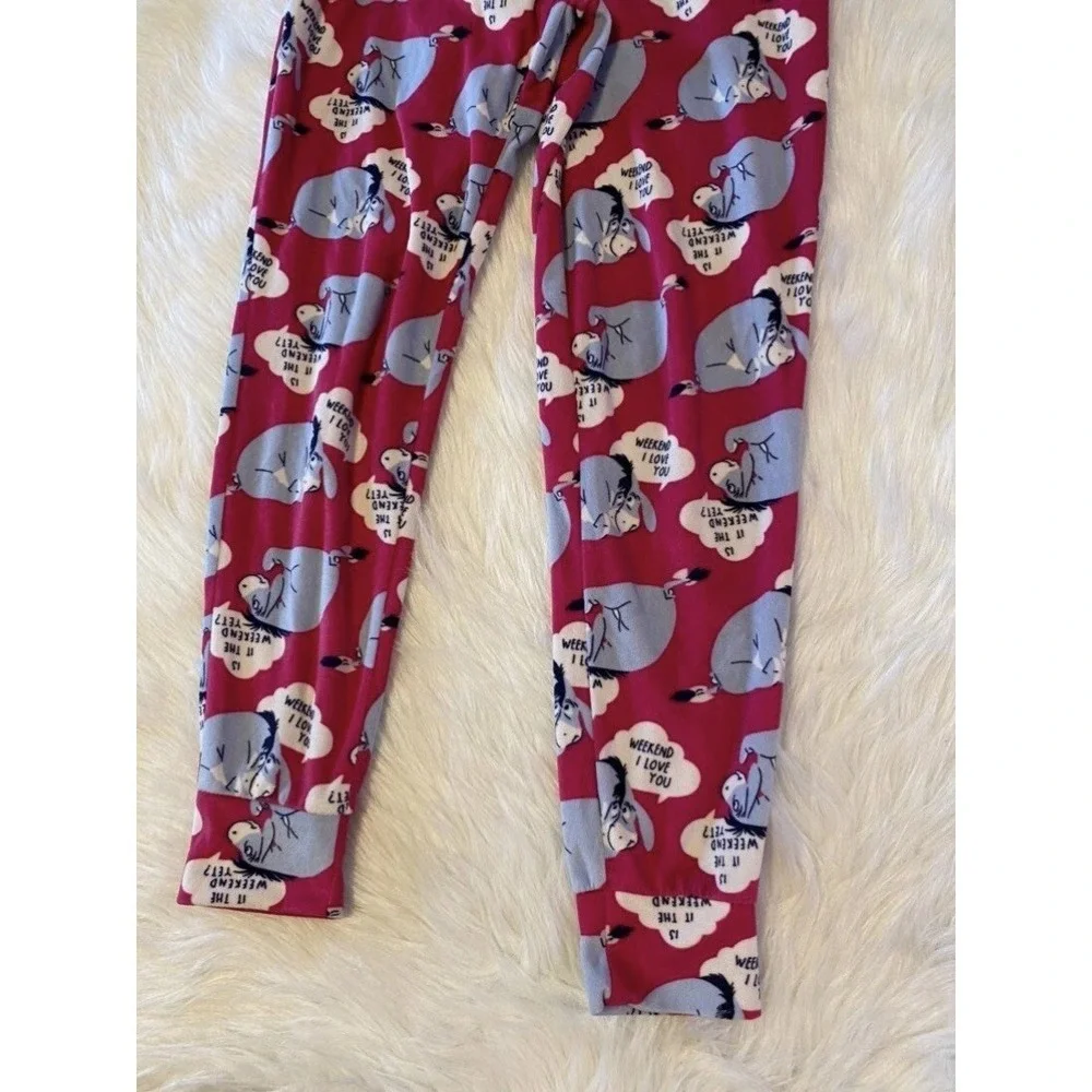 Disney Eeyore Pajamas Womens Size XS (0-2) Pink Two Piece Pajama Set - Picture 7 of 10